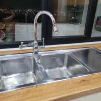 سینک استیل مدل باکسی.شیر دو منظوره شیبه