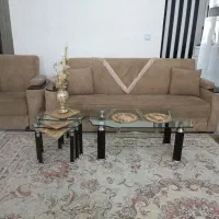 مبل ۶ نفر فول راحتی اسپشیال میز کنسول و ایینه بوفه