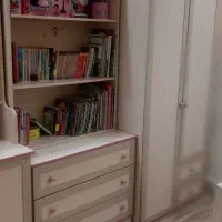 سرویس خواب تک‌نفره دخترانه کمد میز کتابخانه