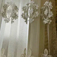 پرده توری گلدوزی ترک|پرده، رانر، رومیزی|تهران, جی|دیوار