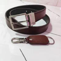 کمربند دو رو چرم با سگگ چرخشی