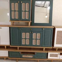 ست پذیرایی طرح کاتانیا میز وجاکفشی واینه کنسول سبز