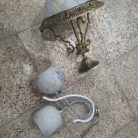 دو عدد لوستر چوبی و فلزی در حد نو