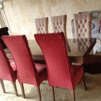 میز ناهار خوری ۸ نفره همراه با ۸ صندلی