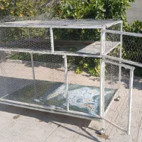 قفس آهنی دو طبقه همراه با کفی کشویی|لوازم جانبی حیوانات|داراب, |دیوار