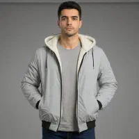 کاپشن ضدآب داخل خزتدی-طوسی