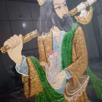 تابلو درویش پولک و منجوق دوزی،قدمت دار ، کم نظیر|تابلو، نقاشی، عکس|تهران, گیشا|دیوار