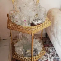 میز بار تزیینی چند ضلعی طلایی