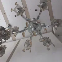 لوستر تمام برنز سنگین آبکاری کروم کریستال آلمان|لوستر و چراغ آویز|ساری, |دیوار