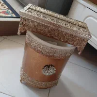 سطل  اشغال جا دستمال کاغذی  ست نقرای