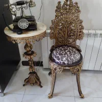میز تلفن و صندلی برنجی