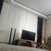 12 متر پرده حریر با دستک و دم در ورودی