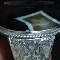 انگشتر نقره عتیقه فروهر استادکار عقیق خونی سلیمانی