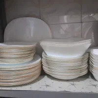 ظروف 18نفره لب طلایی