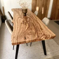 میز نهار خوری چوب طبیعی روستیک