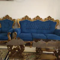 مبل سلطنتی ۹ نفره همراه با جلو مبلی ودوتا میز عسلی|مبلمان خانگی و میز عسلی|آستانه اشرفیه, |دیوار