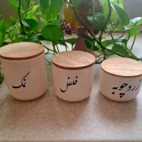 ست جا ادویه ،مجسمه ،سینی چوبی