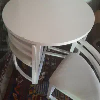 میز غذا خوری گرد ۴ نفره|میز و صندلی غذاخوری|خلخال, |دیوار