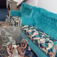 فروش فوری مبل 7نفره به همراه بوفه و3 عدد عسلی|مبلمان خانگی و میز عسلی|سلمانشهر, |دیوار