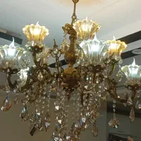 یک جفت لوستر ۵ شاخه ۱۰ شعله برنزی