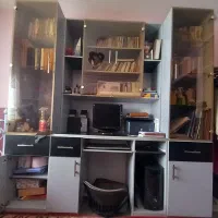 کتابخانه میز کامپیوتر با بوفه