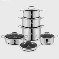 سرویس قابلمه استیل 12پارچه دوطرف لیزری لایف اسمایل