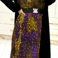 پارچه حریر آبرنگی فول یاقوت اشکی اصلی