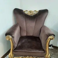 مبل کارکرده ۷نفره نسکافه ای با میز جلو مبلی