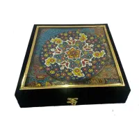 ست هدیه رومیزی ترمه یزد،بشقاب میناکاری وجعبه هدیه|صنایع دستی و سایر لوازم تزئینی|یزد, |دیوار