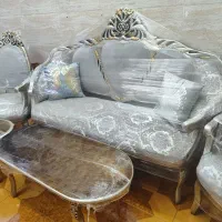 مبل استیل سلطنتی ۹نفره|مبلمان خانگی و میز عسلی|کرج, حسین‌آباد|دیوار