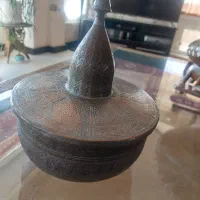 ظرف مسی قدیمی قلمزنیشده کار دست
