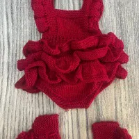 لباس نوزادی شب یلدا بافتنی ۳تا ۶ ماه