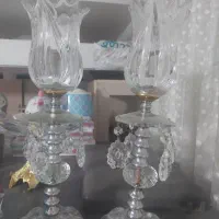 آینه ومیزچوبی وشمعدان کریستال
