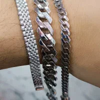 زنجیر و دستبند نقره ایتالیایی