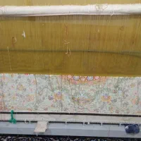 فرش تمام ابریشم نیم کاره|فرش|بستان آباد, |دیوار