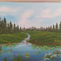 نقاشی رنگ روغن فقط هزینه بوم200تومان|تابلو، نقاشی، عکس|لاهیجان, انقلاب|دیوار