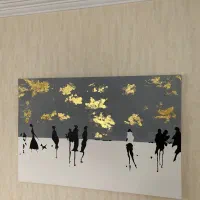 تابلو دکوراتیو مدرن ورق طلا|تابلو، نقاشی، عکس|تهران, صادقیه|دیوار