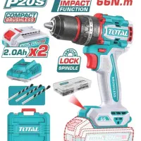 پیچ گوشتی شارژی براش لس 20 ولت توتال مدل TDLI20668