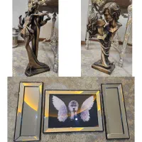 تابلواینه ای۳ تیکه و۲مجسمه پلی استر ارتفاع۷۰ سانتی