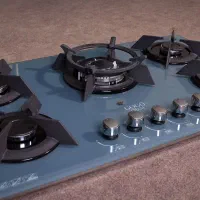 گاز رومیزی صفحه ای رنگ طوسی  ۵ شعله