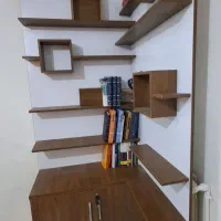 کتابخانه و شلف گوشه‌ای MDF شیک و تمیز|کتابخانه، شلف، قفسه‌های دیواری|تهران, گلستان (شهرک راه آهن)|دیوار