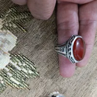 دوانگشتر زیبا مهرطاها عقیق یمن اصل معاوضه باگوشی|جواهرات|خرمآباد, |دیوار