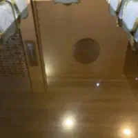 شیشه میز ناهارخوری ۸ نفره برنزی