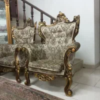 مبل استیل 9 نفره پارچه‌ای با میز عسلی|مبلمان خانگی و میز عسلی|رشت, انصاری|دیوار