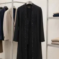 مانتو مشکی مجلسی مروارید دوزی شده