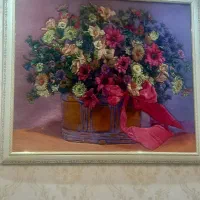 تابلو فرش گل وگلدان|تابلو فرش|سنندج, |دیوار