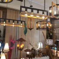 لوستر مدرن چوب و فلز|لوستر و چراغ آویز|اصفهان, مصلی|دیوار