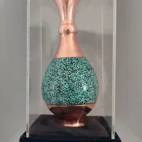 گلدان مسی و فیروزه ای