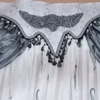 پرده حریر طرح دار