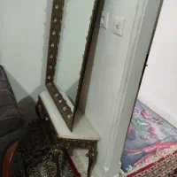 آینه برنج با شمعدان و الماس های دورچین فوری